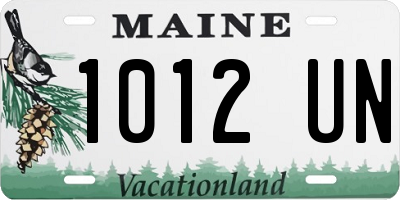 ME license plate 1012UN