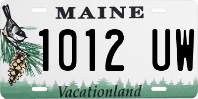 ME license plate 1012UW