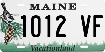 ME license plate 1012VF