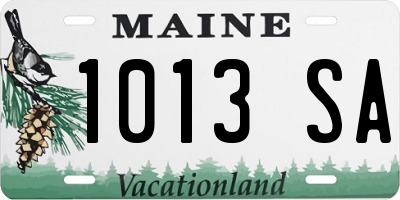 ME license plate 1013SA