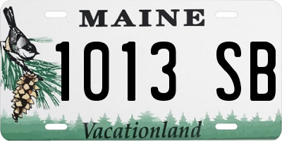 ME license plate 1013SB