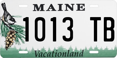 ME license plate 1013TB