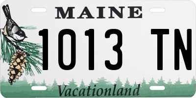 ME license plate 1013TN