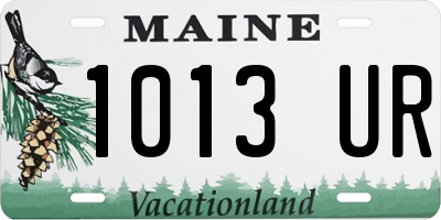 ME license plate 1013UR