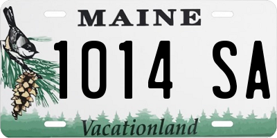 ME license plate 1014SA