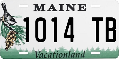 ME license plate 1014TB