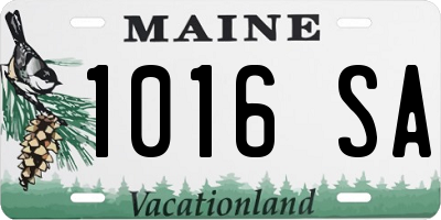 ME license plate 1016SA