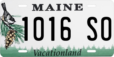 ME license plate 1016SO