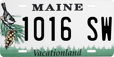 ME license plate 1016SW