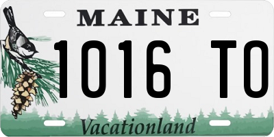 ME license plate 1016TO