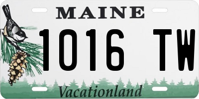 ME license plate 1016TW