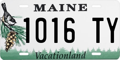ME license plate 1016TY