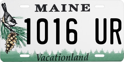 ME license plate 1016UR