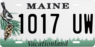 ME license plate 1017UW