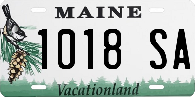 ME license plate 1018SA