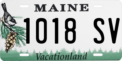 ME license plate 1018SV