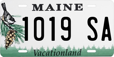 ME license plate 1019SA