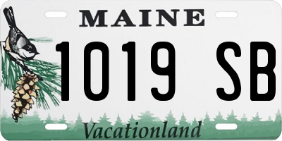 ME license plate 1019SB