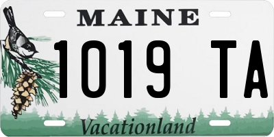 ME license plate 1019TA
