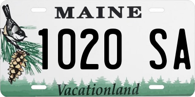 ME license plate 1020SA