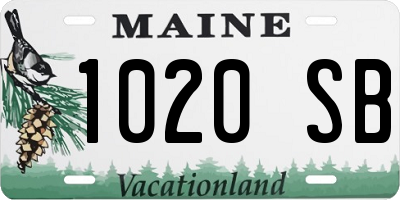 ME license plate 1020SB