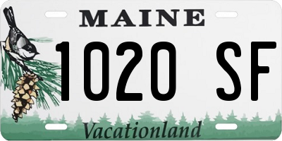 ME license plate 1020SF