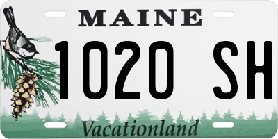 ME license plate 1020SH
