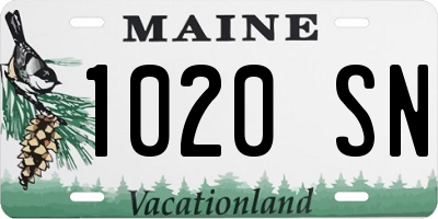 ME license plate 1020SN