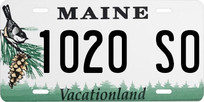 ME license plate 1020SO