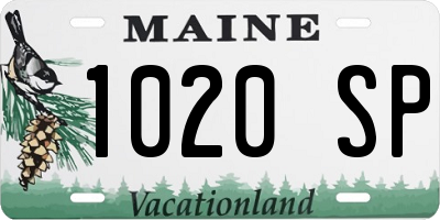 ME license plate 1020SP