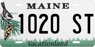 ME license plate 1020ST