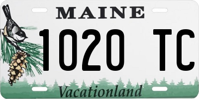 ME license plate 1020TC