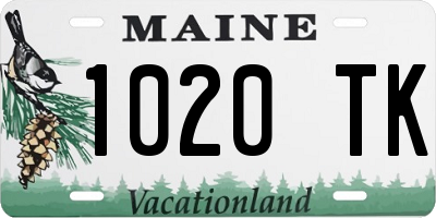 ME license plate 1020TK