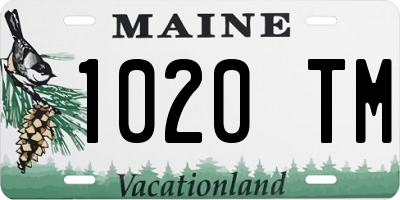 ME license plate 1020TM