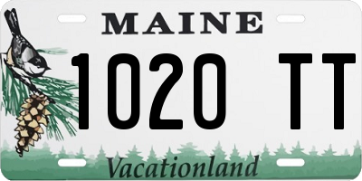 ME license plate 1020TT