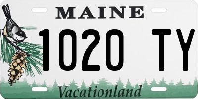 ME license plate 1020TY