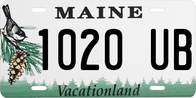 ME license plate 1020UB