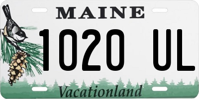 ME license plate 1020UL