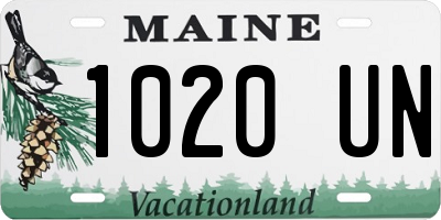 ME license plate 1020UN