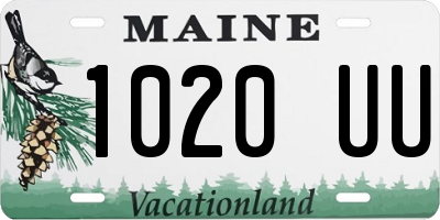 ME license plate 1020UU