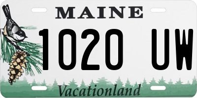 ME license plate 1020UW