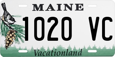 ME license plate 1020VC