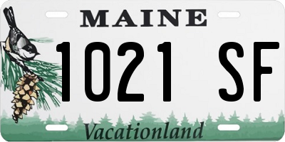 ME license plate 1021SF