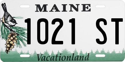 ME license plate 1021ST