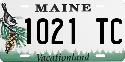 ME license plate 1021TC