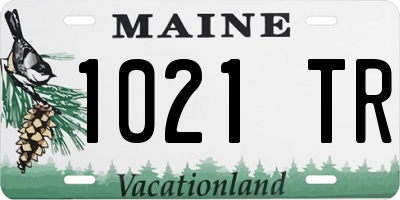 ME license plate 1021TR