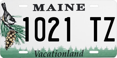 ME license plate 1021TZ