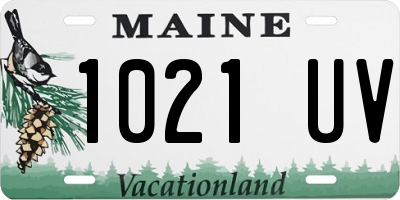 ME license plate 1021UV