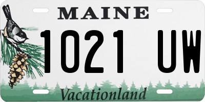 ME license plate 1021UW