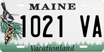 ME license plate 1021VA